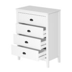 Oikiture 4 Chest of Drawers and 2 Bedside Tables Vintage Bedroom Set White - Image 3