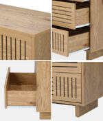 Oikiture 4 Chest of Drawers Storage Cabinet Tallboy Natural Set of 2 - Image 7