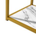 Oikiture Console Table Metal Frame 3-tier White&Gold - Image 2