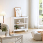 Oikiture 3-Tier Console Table Open Shelf Wooden White - Image 4
