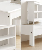 Oikiture 3-Tier Console Table Open Shelf Wooden White - Image 9