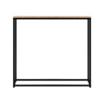 Oikiture Console Table Wooden Tabletop Black&Wood - Image 2