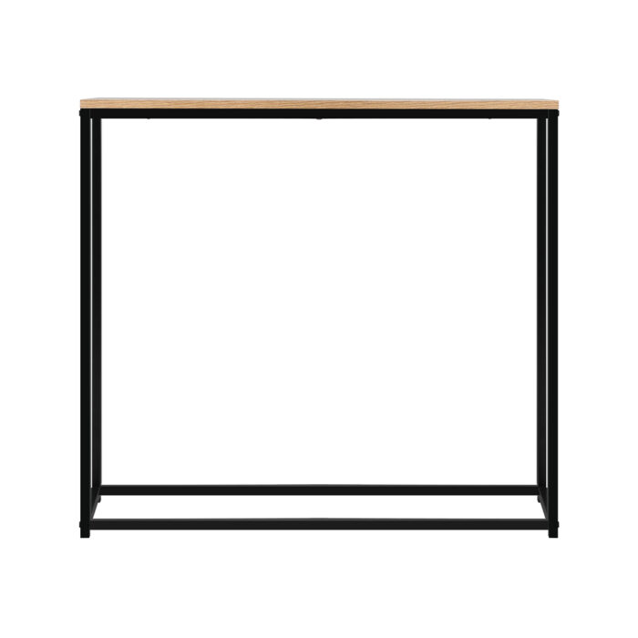 Oikiture Console Table Wooden Tabletop Black&Wood - Image 2