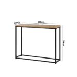 Oikiture Console Table Wooden Tabletop Black&Wood - Image 9