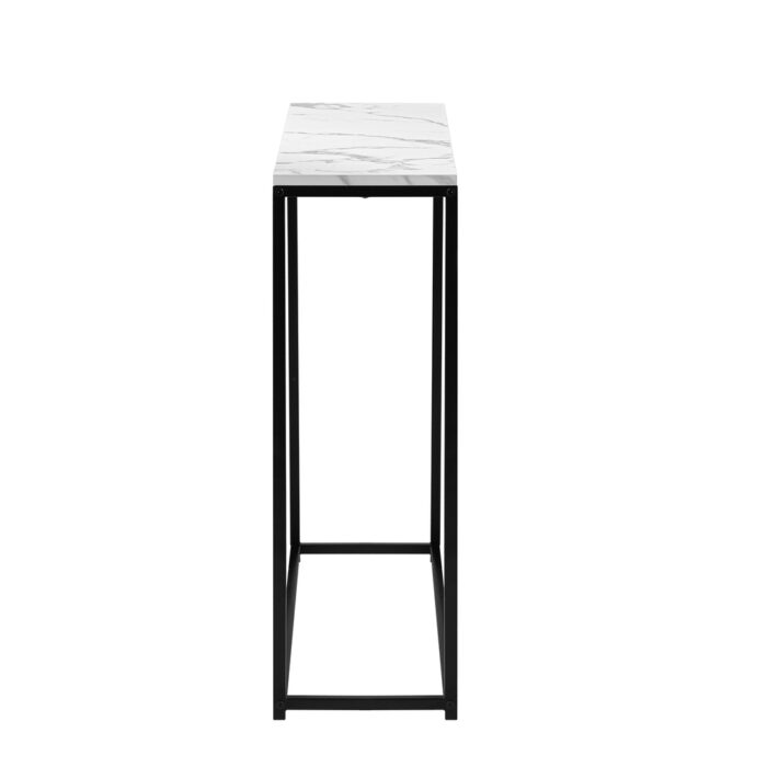 Oikiture Console Table Marble-look Iron Black&White - Image 10
