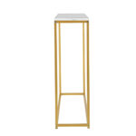 Oikiture Console Table Marble-look Iron Gold&White - Image 5