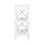 Oikiture 3-Tier Console Table X-Design Wooden White - Image 9