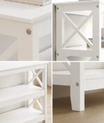 Oikiture 3-Tier Console Table X-Design Wooden White - Image 5