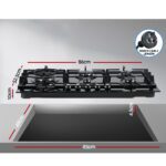 Devanti Gas Cooktop 90cm 5 Burner Black - Image 2