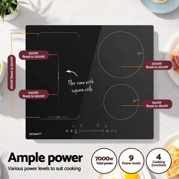 Devanti Induction Cooktop 60cm Electric Cooker - Image 4