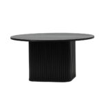 Oikiture Coffee Table Round Wooden Black - Image 9