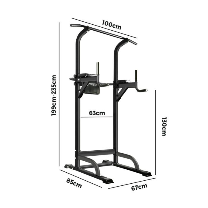Finex Chin Up Tower Weight Bench Push Pull Up Knee Raise - Image 2