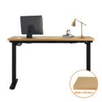 Oikiture Standing Desk Board with Drilled Hole Oak 120x60cm - Image 5