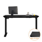 Oikiture Standing Desk Top with Drilled Hole Black 140x70cm - Image 4