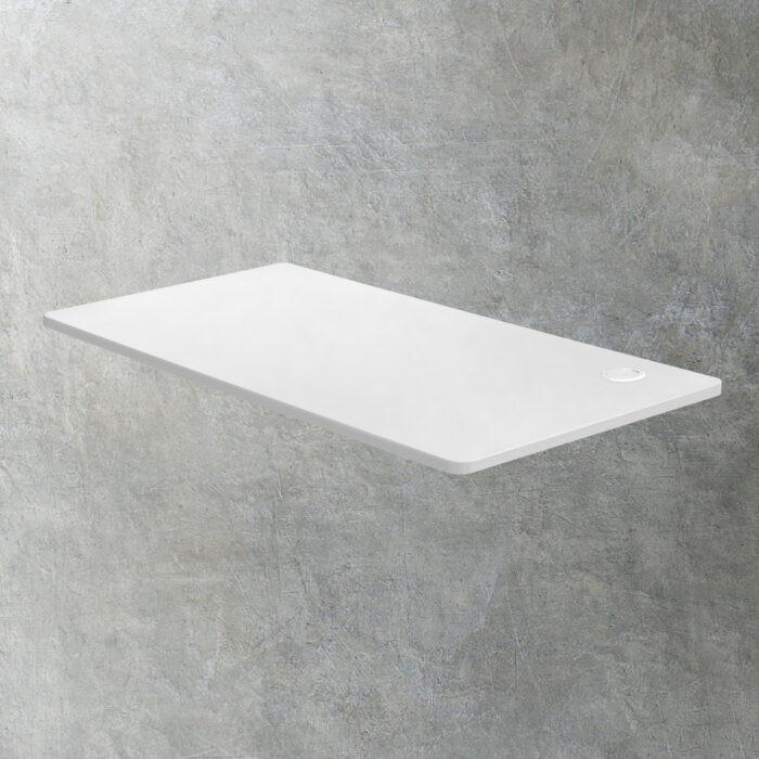 Oikiture Standing Desk Top with Drilled Hole White 140x70cm - Image 2