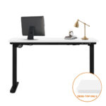 Oikiture Standing Desk Top with Drilled Hole White 140x70cm - Image 4