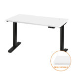 Oikiture Standing Desk Top with Drilled Hole White 140x70cm - Image 3