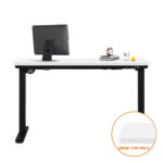Oikiture Standing Desk Top with Drilled Hole White 140x70cm - Image 7