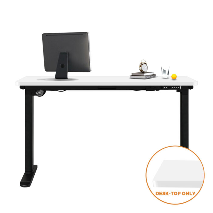 Oikiture Standing Desk Top with Drilled Hole White 140x70cm - Image 7