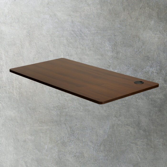 Oikiture Standing Desk Top with Drilled Hole Walnut 140x70cm - Image 7