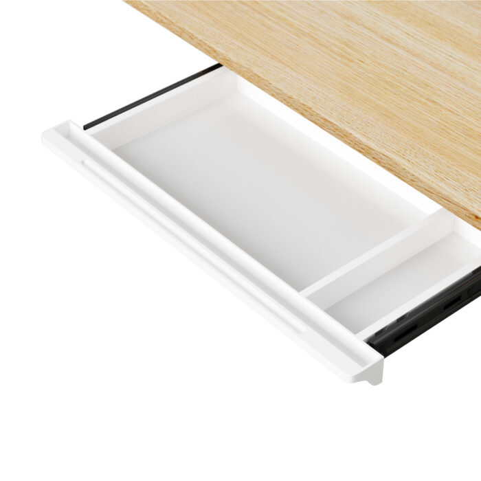 Oikiture Under Desk Drawer Pull-Out Drawer Sliding Tray White - Image 2