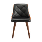 Oikiture Wooden Dining Chairs Padded Seat x2 Black - Image 3