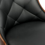 Oikiture Wooden Dining Chairs Padded Seat x2 Black - Image 9