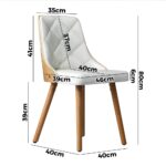 Oikiture Dining Chairs Wooden Faux Leather Seat 2x White - Image 8