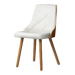 Oikiture Dining Chairs Wooden Faux Leather Seat 2x White - Image 9