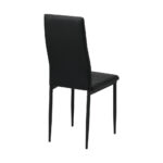 Oikiture 4PCS Dining Chairs High-Back Faux Leather Black - Image 4