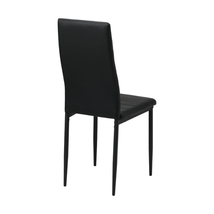 Oikiture 4PCS Dining Chairs High-Back Faux Leather Black - Image 4