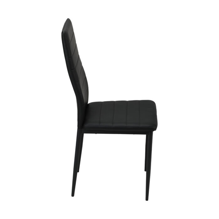 Oikiture 6PCS Dining Chairs High-Back Faux Leather Black - Image 5