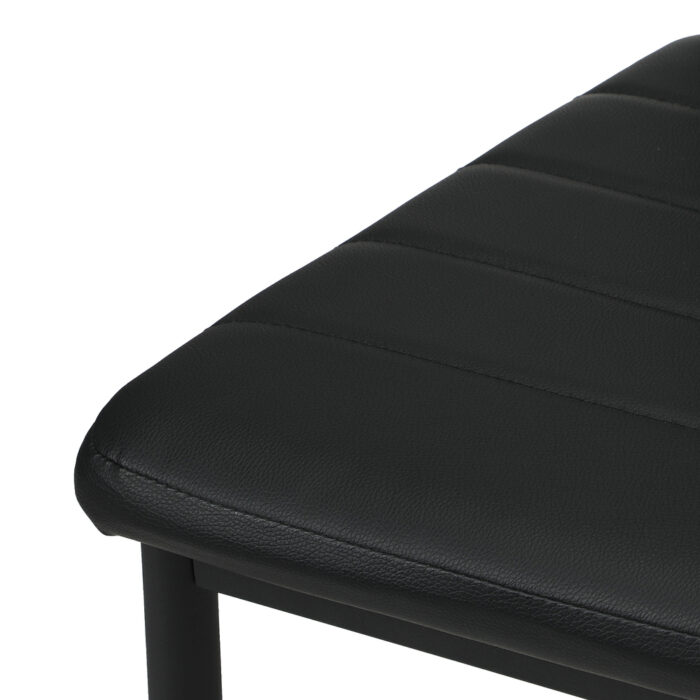 Oikiture 6PCS Dining Chairs High-Back Faux Leather Black - Image 4