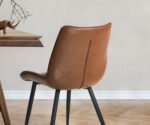 Oikiture 4x Dining Chairs Kitchen Accent Upholstered PU Leather Brown