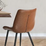 Oikiture 4x Dining Chairs Kitchen Accent Upholstered PU Leather Brown