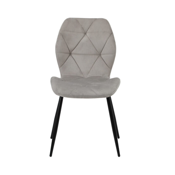 Oikiture Dining Chairs Set of 4 Velvet Grey - Image 6