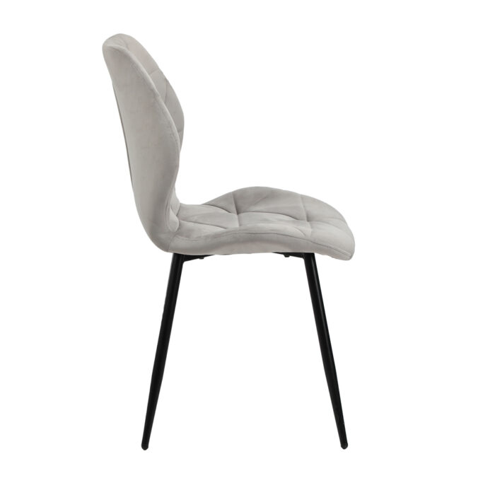 Oikiture Dining Chairs Set of 4 Velvet Grey - Image 2