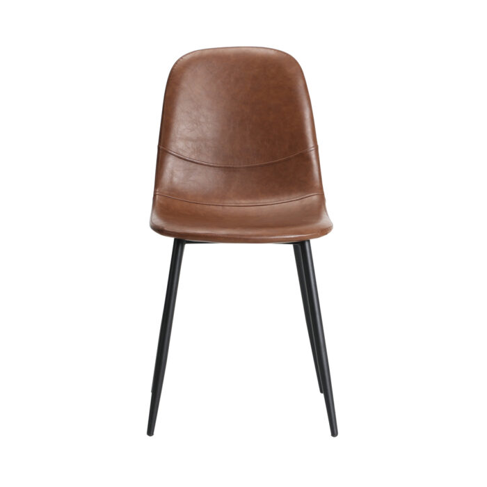 Oikiture 2x Dining Chairs Lounge Room PU Leather Brown - Image 7