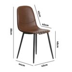 Oikiture 2x Dining Chairs Lounge Room PU Leather Brown - Image 4