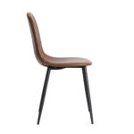Oikiture 2x Dining Chairs Lounge Room PU Leather Brown - Image 5