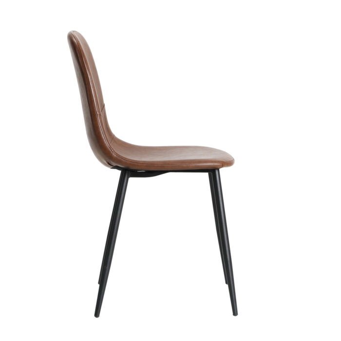 Oikiture 2x Dining Chairs Lounge Room PU Leather Brown - Image 5