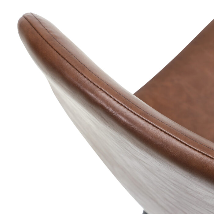 Oikiture 2x Dining Chairs Lounge Room PU Leather Brown - Image 2