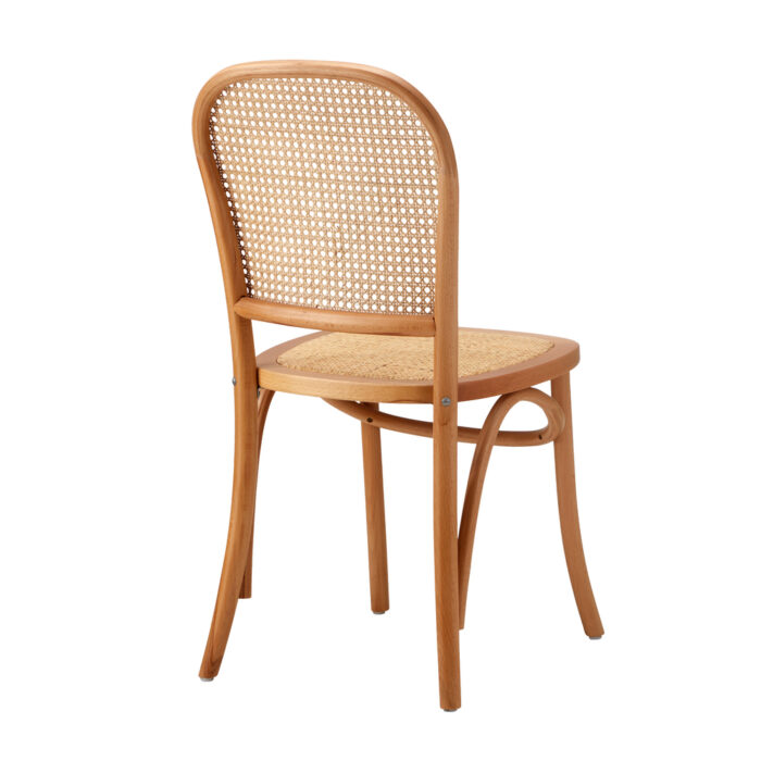 Oikiture 2PCS Dining Chairs Wooden Rattan Beige - Image 5