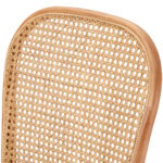 Oikiture 2PCS Dining Chairs Wooden Rattan Beige - Image 2