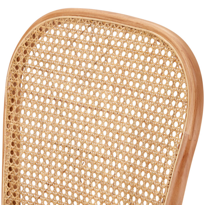 Oikiture 2PCS Dining Chairs Wooden Rattan Beige - Image 2