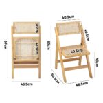 Oikiture 6x Dining Chairs Folding Rattan Chair Wooden - Image 2