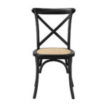 Oikiture 4PCS Crossback Dining Chair Ratan Seat Black - Image 7