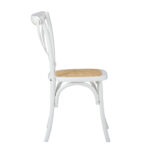Oikiture 4PCS Crossback Dining Chair Ratan Seat White - Image 3