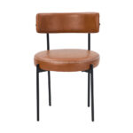 Oikiture 4x Dining Chair Round Leather Black - Image 6