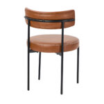 Oikiture 4x Dining Chair Round Leather Black - Image 3